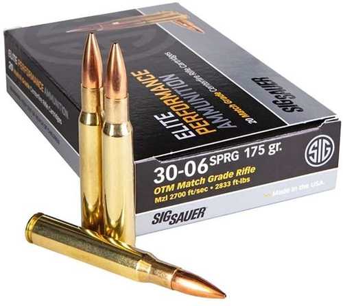 Sig Sauer Elite Match Grade 30-06 Springfield 175 Grain Open Tip Match 20 Rounds